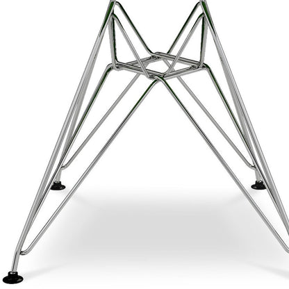 White and Silver Steel Dining Side Chair