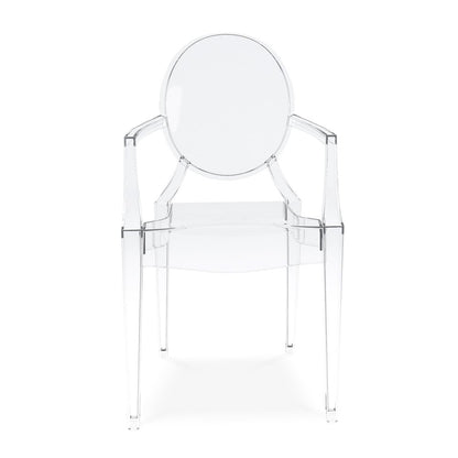 Clear Acrylic King Louis Back Dining Arm Chair