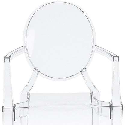 Clear Acrylic King Louis Back Dining Arm Chair