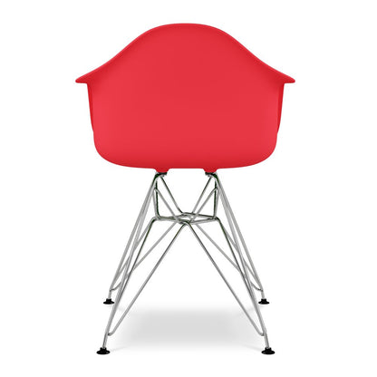 Red and Silver Dining Arm Chair