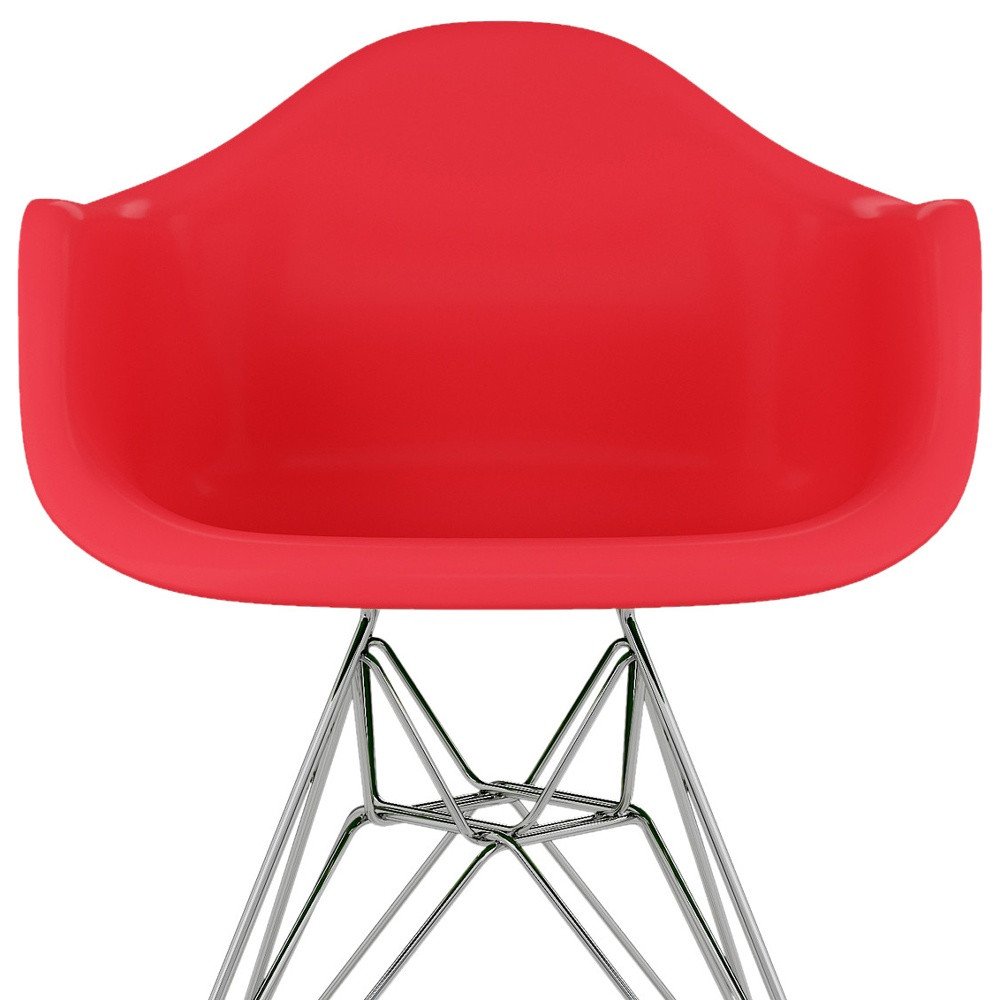Red and Silver Dining Arm Chair