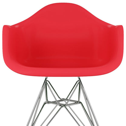 Red and Silver Dining Arm Chair