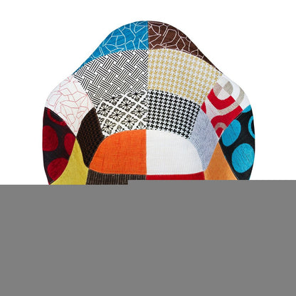 Rainbow and Natural Upholstered Fabric Dining Arm Chair