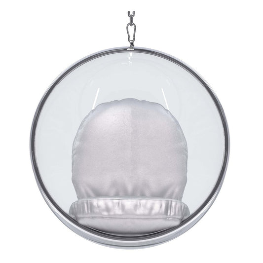 42" Silver Faux Leather Balloon Chair