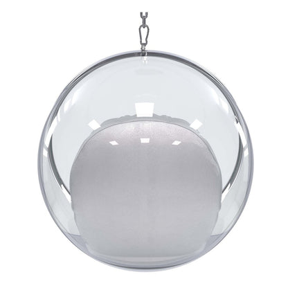 42" Silver Faux Leather Balloon Chair