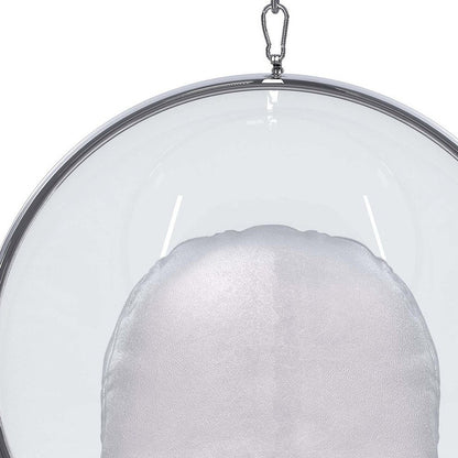 42" Silver Faux Leather Balloon Chair