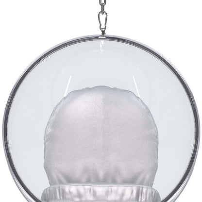 42" Silver Faux Leather Balloon Chair