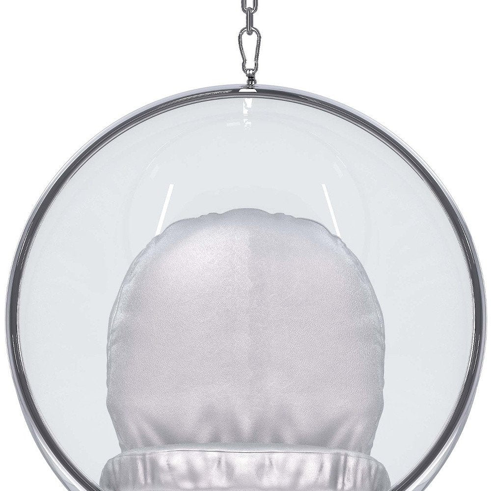 42" Silver Faux Leather Balloon Chair