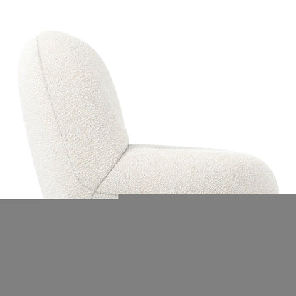 30" White and Silver Boucle Slipper Chair