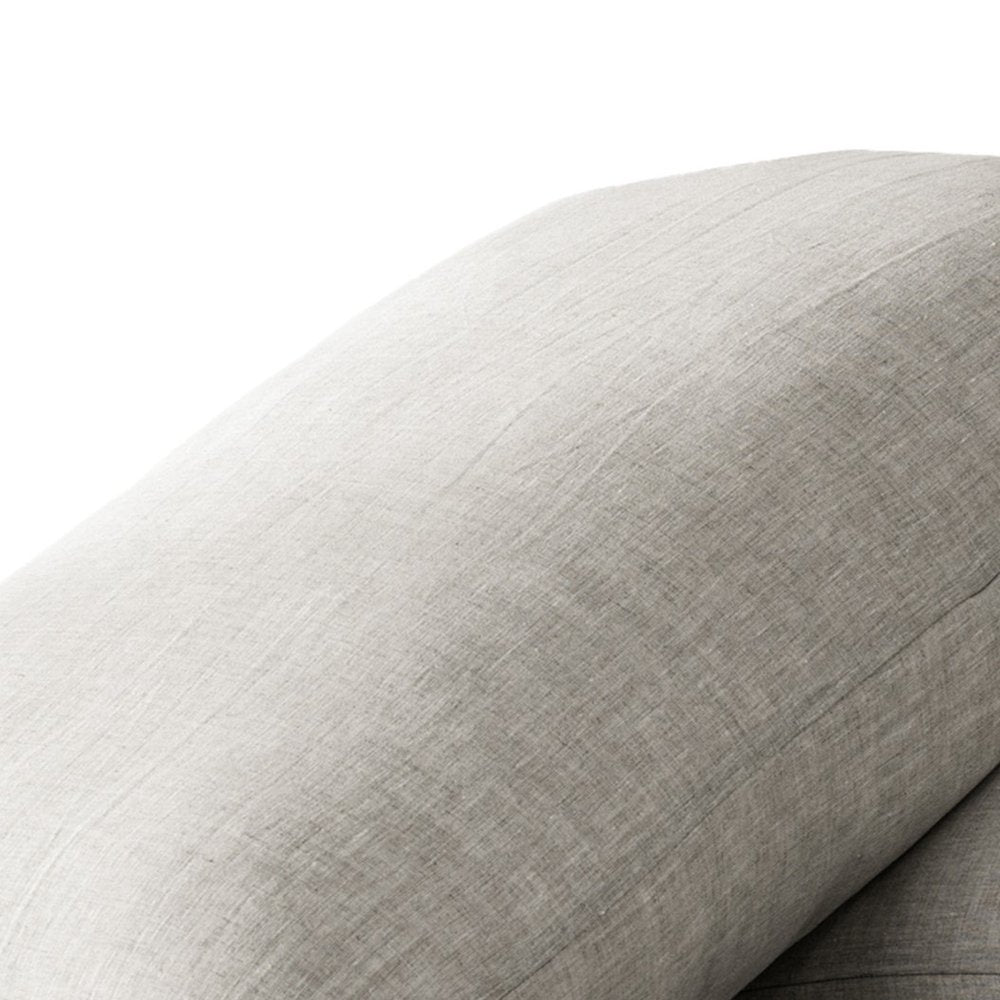 Set of Two Light Gray Linen Pillowcases