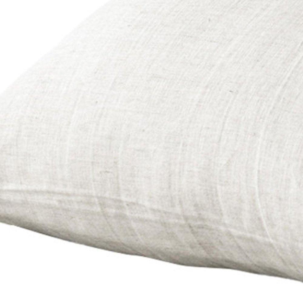 Set of Two Light Gray Linen King Pillowcases