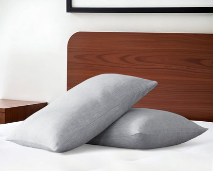 Set of Two Blue Linen Pillowcases