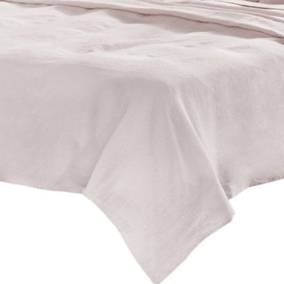 Four Piece Light Gray Linen Sheet Set