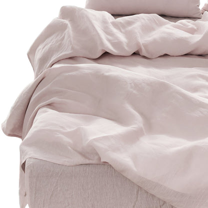 Four Piece Light Pink Linen Sheet Set