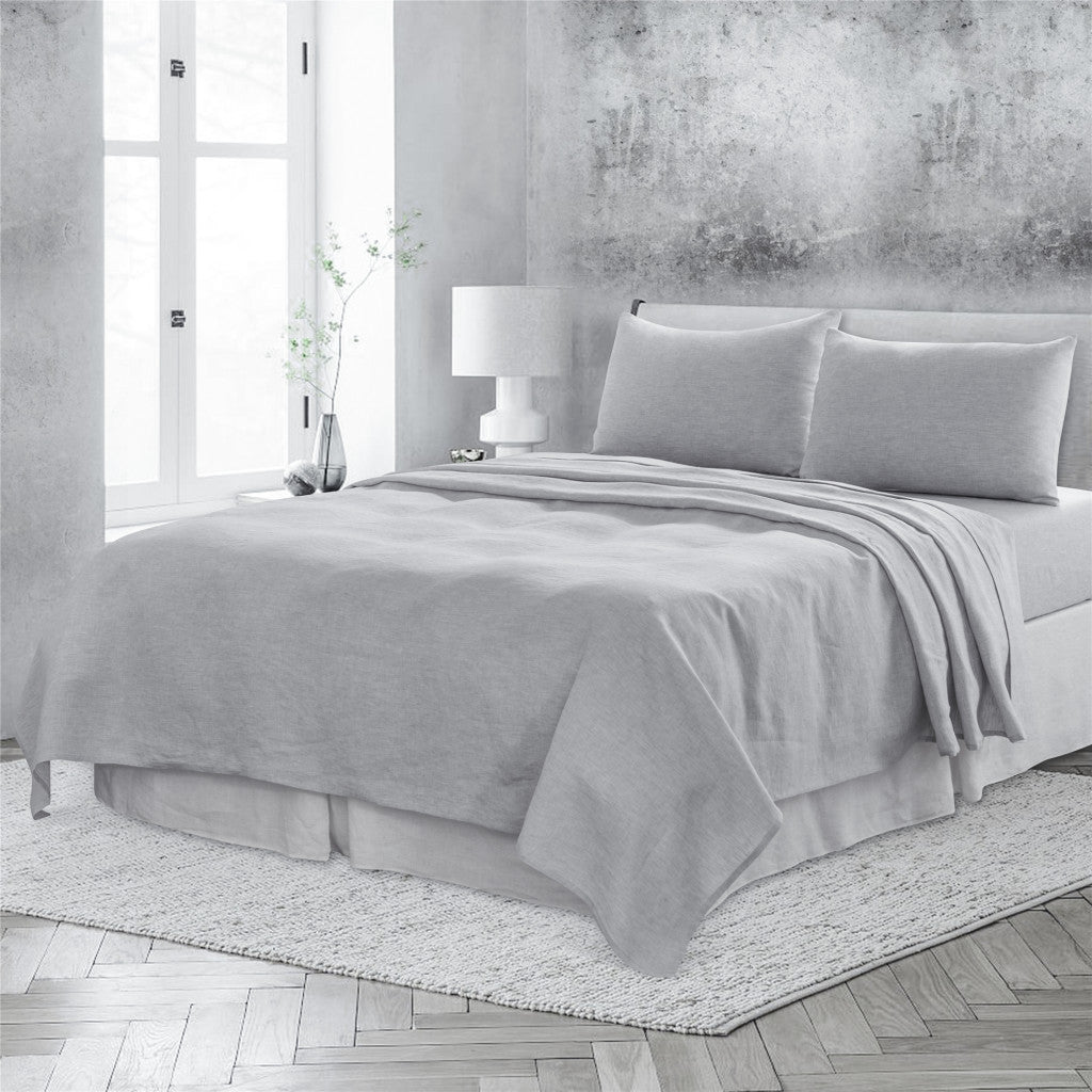 Four Piece Light Pink Linen Sheet Set