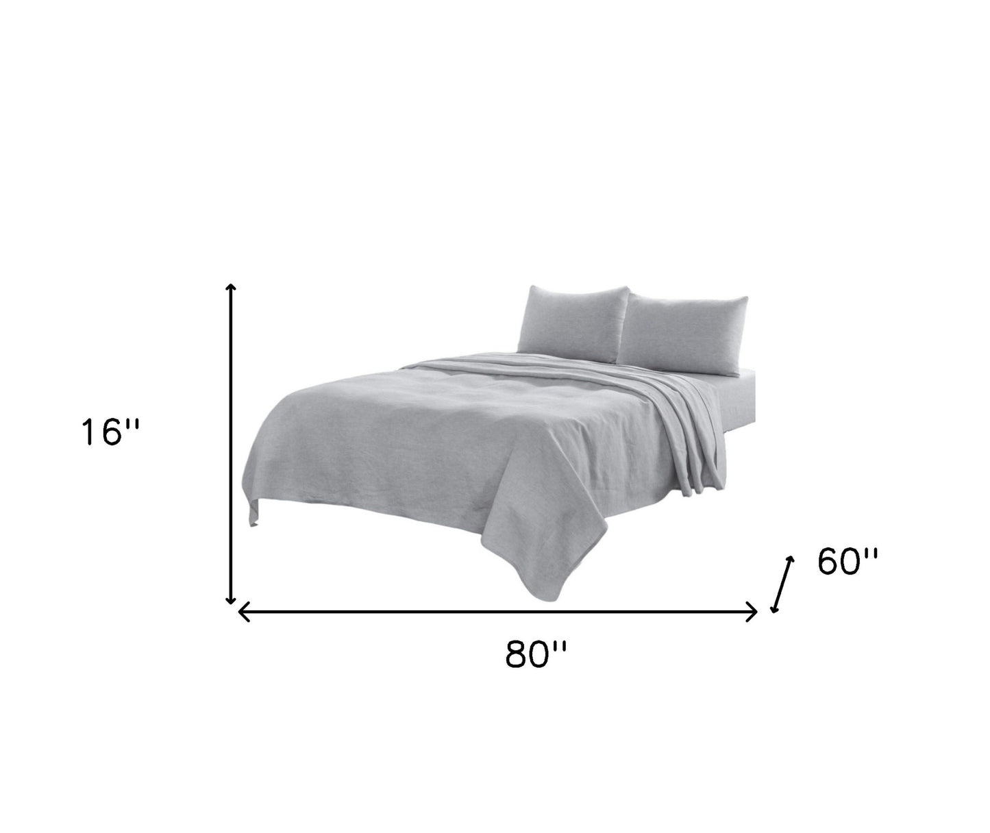 Four Piece Light Pink Linen Sheet Set