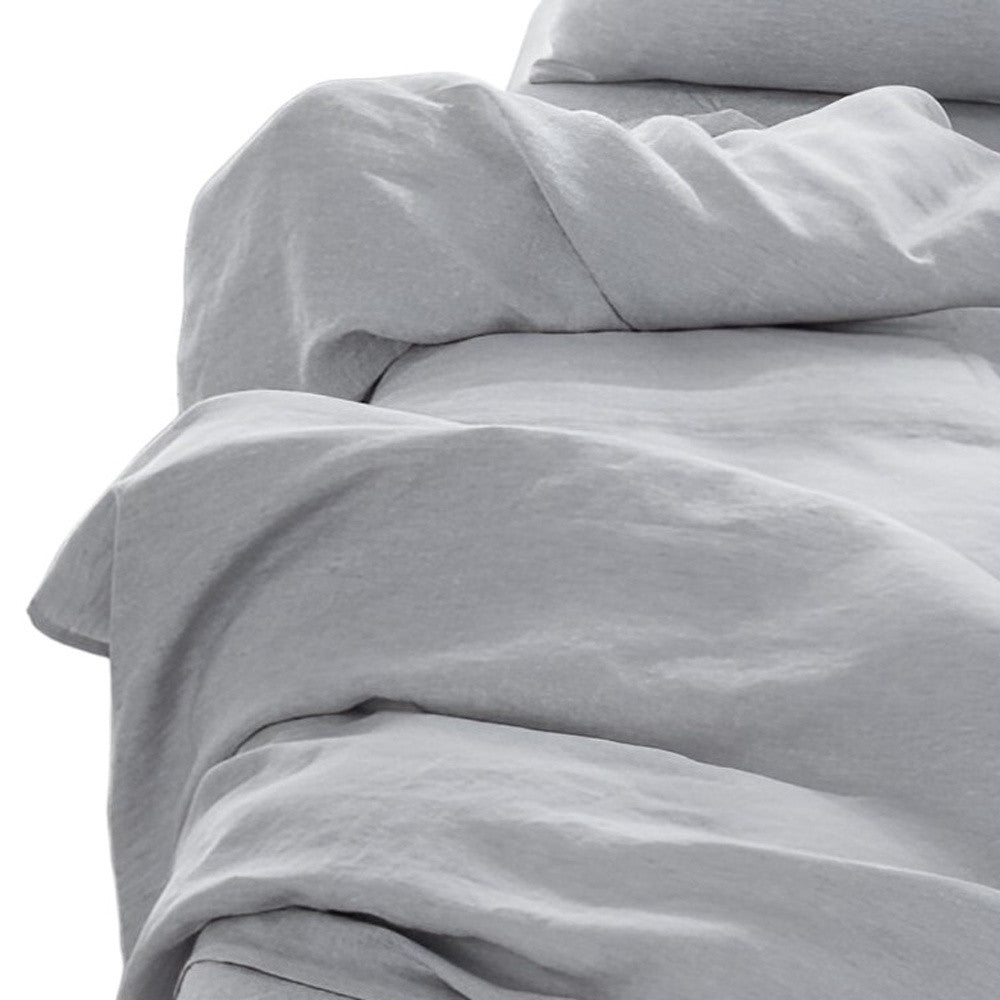 Four Piece Light Pink Linen Sheet Set