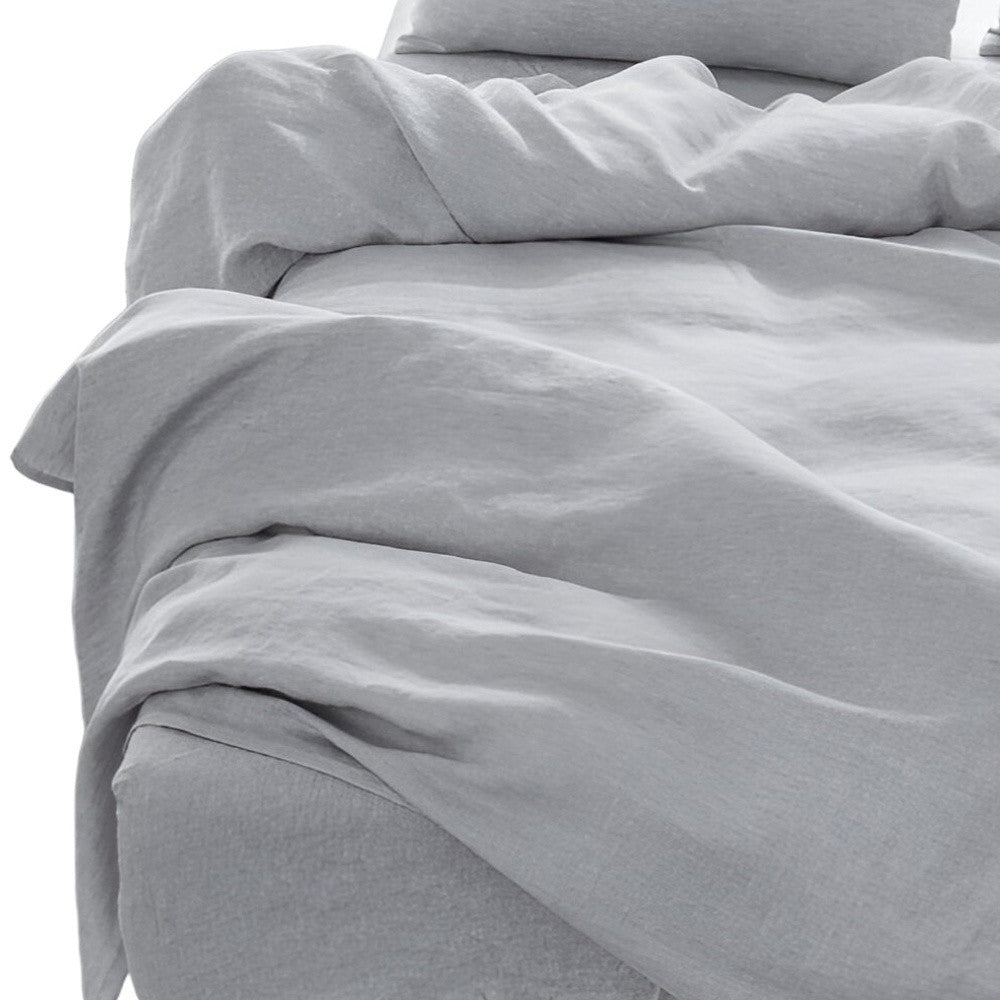 Four Piece Light Pink Linen Sheet Set
