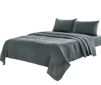 Four Piece Light Pink Linen Sheet Set