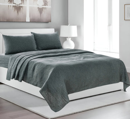 Four Piece Light Pink Linen Sheet Set