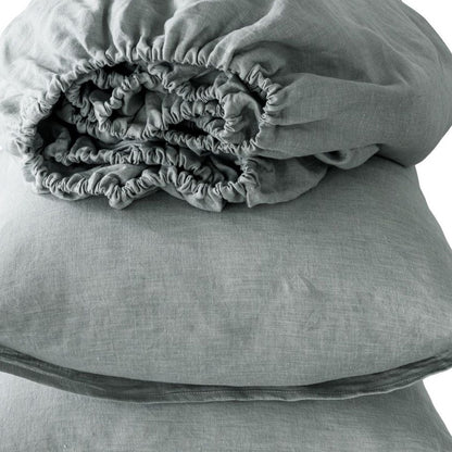 Four Piece Light Pink Linen Sheet Set