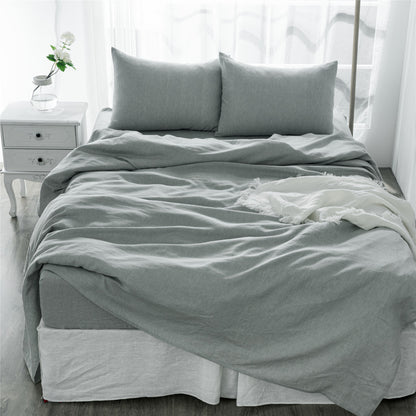 Four Piece Light Pink Linen Sheet Set