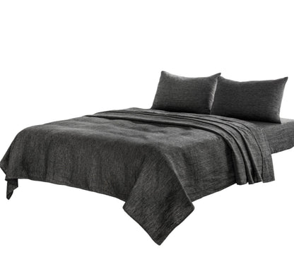 Four Piece Light Pink Linen Sheet Set