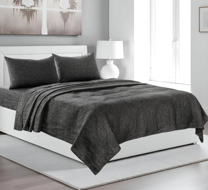 Four Piece Light Pink Linen Sheet Set