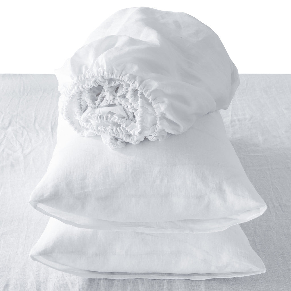 Four Piece Light Pink Linen Sheet Set