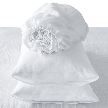 Four Piece Light Pink Linen Sheet Set
