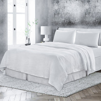 Four Piece Light Pink Linen Sheet Set