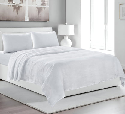 Four Piece Light Pink Linen Sheet Set