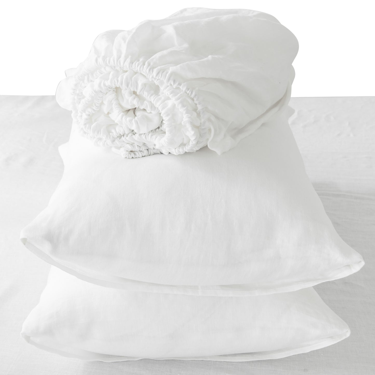 Four Piece Light Pink Linen Sheet Set
