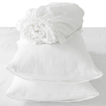 Four Piece Light Pink Linen Sheet Set