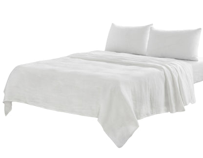 Four Piece Light Pink Linen Sheet Set