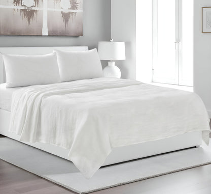 Four Piece Light Pink Linen Sheet Set
