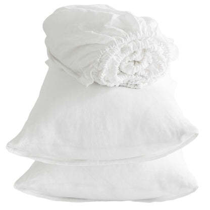 Four Piece Light Pink Linen Sheet Set