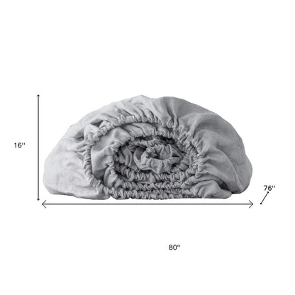 Light Gray Linen King Fitted sheet