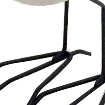 Set of Three Black and White Fabric Bird Statue Tabletop Sculpture