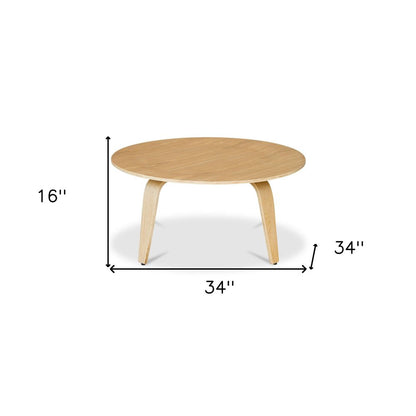 34" Natural Round Coffee Table