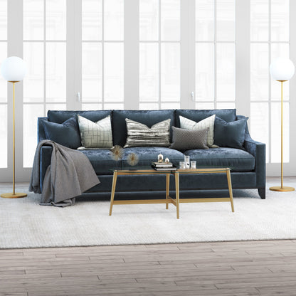 50" Clear And Gold Glass And Steel Oval Coffee Table