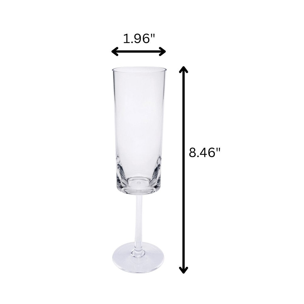 Set of Four Rainbow Geometric Acrylic Stemmed Flutes