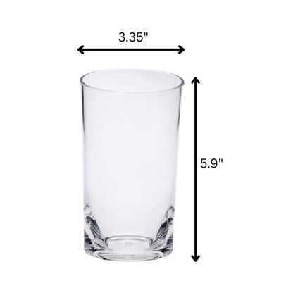 Set of Four Clear Tritan Plastic Highball Glasses