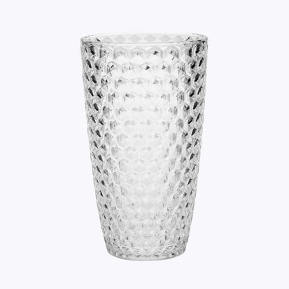 Set of Four Blue Geometric Acrylic Stemless Highball Glass