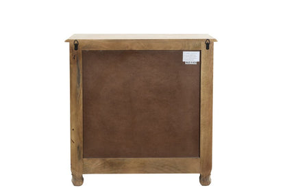 30" White Solid Wood Distressed Three Drawer Nightstand