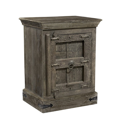 36" Brown Solid Wood Distressed Nightstand