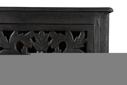 35" Black Solid Wood Six Drawer Chest