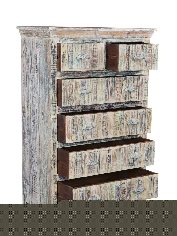 36" White Solid Wood Six Drawer Chest