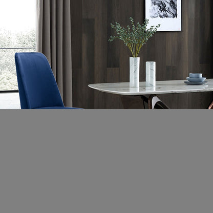 Blue And Gold Upholstered Velvet Dining Side Chair