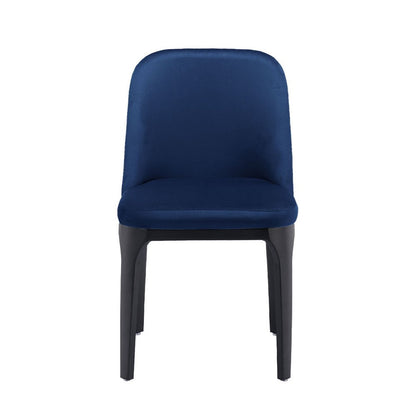 Blue and Black Upholstered Velvet Dining Side Chair